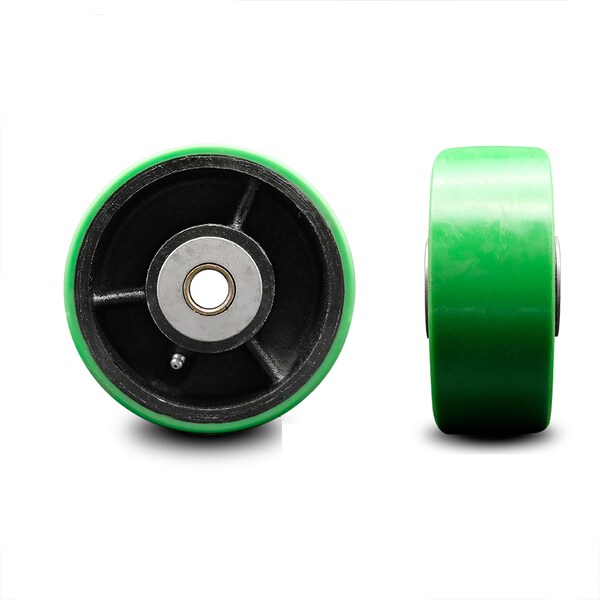 SCC-6" Green Poly on Cast Iron Wheel Only w/Roller Bearing-3/4"Bore-2000 lb Cpty